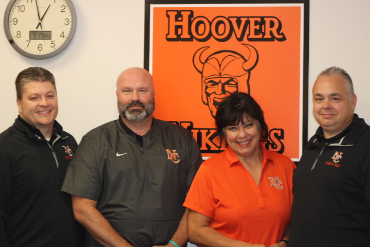Principal Eric Bornstine and Associate Principals Henry Householder, Veronica Baca-Bernel and Robert White make up Hoover High School’s administration. Not pictured: Associate Principal Mike Bluey