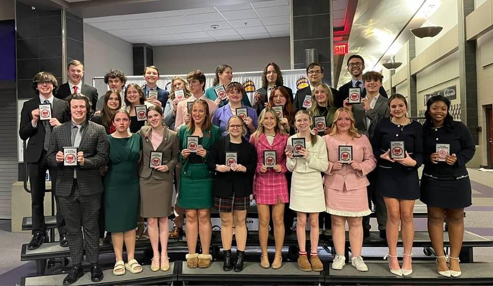 The OSDA state qualifiers from the 2023-24 Hoover Speech and Debate Team celebrate their successful season