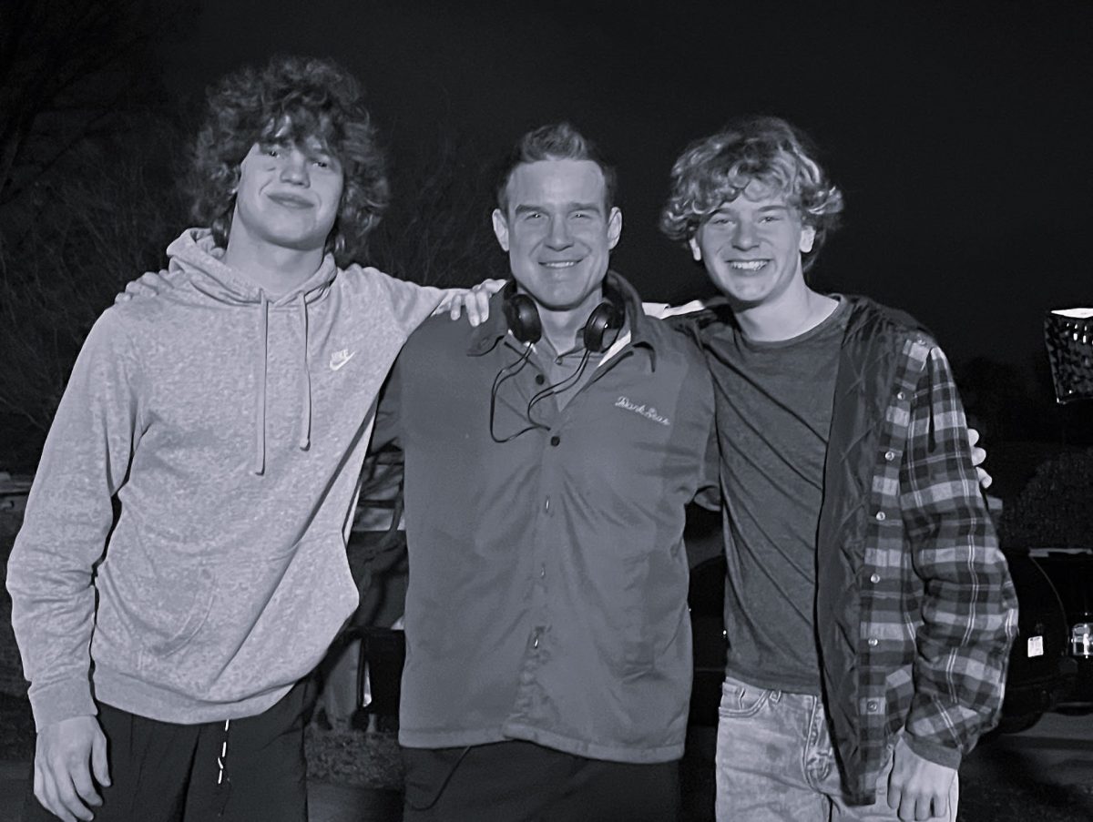 [Pictured left to right] AJ Dolph, Eddie McClintox, and Mason Gillet posing for a picture during production.