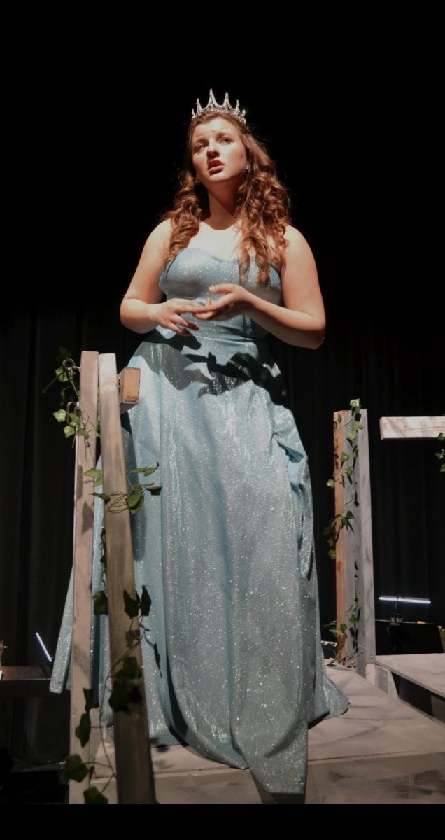 HHS Senior Taylin Ruhe performs as the Fairy Godmother in the musical ‘Cinderella’ in February. 