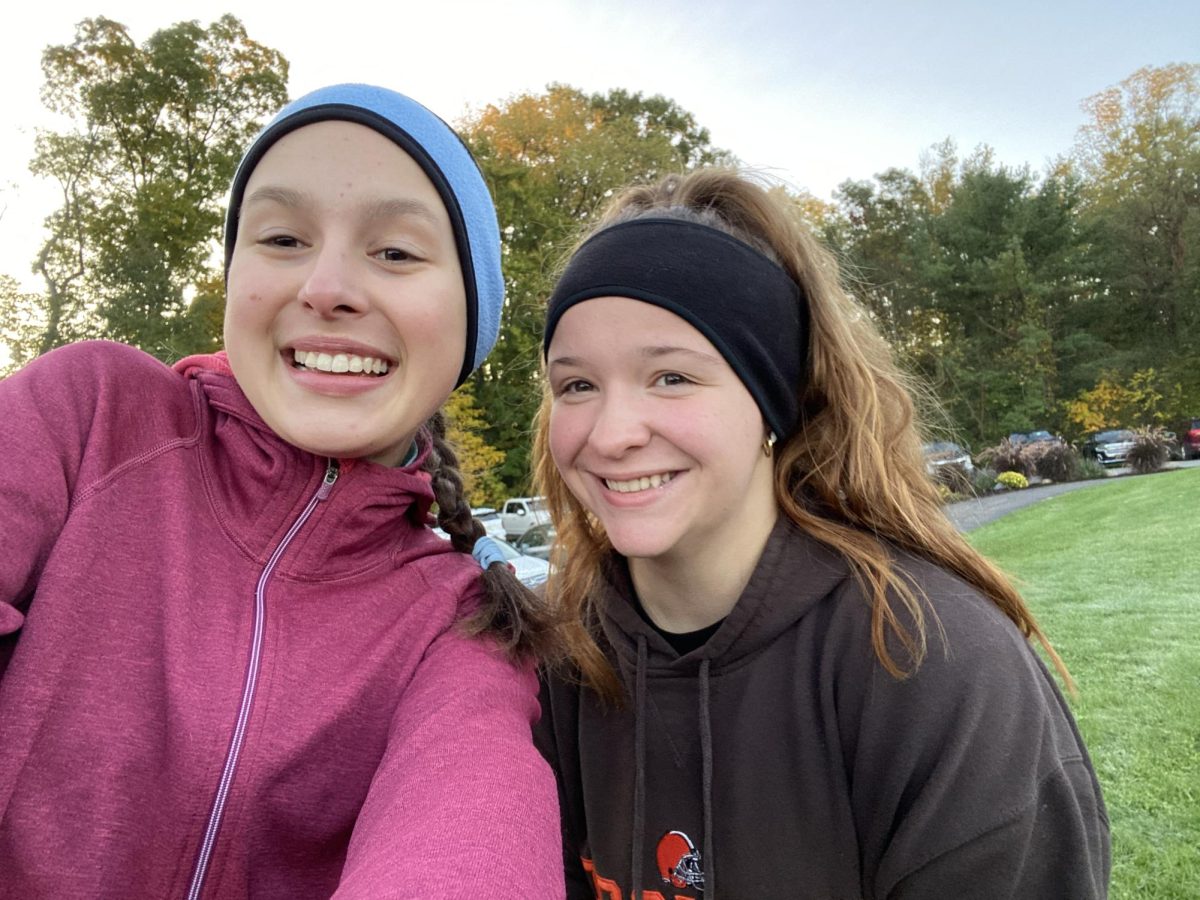 Arabella Keim and Irene Warner participating in the Halloween Fun Run.